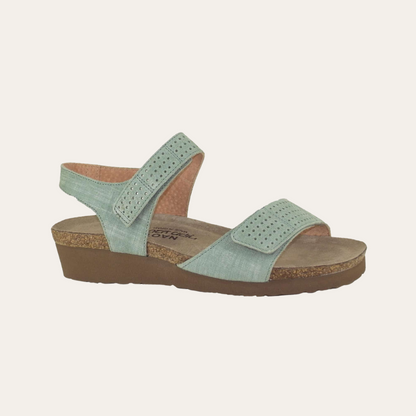 Vivian - VA4 Teal Linen Leather Silver